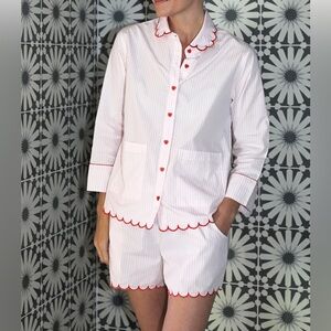 Atlantic-Pacific x Lake Striped Heart Pajamas - Size XS